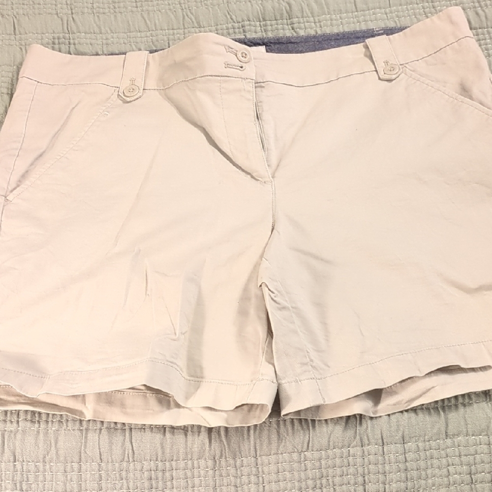 Nautica Cream Bermuda Shorts Versatile Cotton Blend